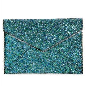 Rebecca Minkoff Glitter Mermaid Leo Clutch NWT